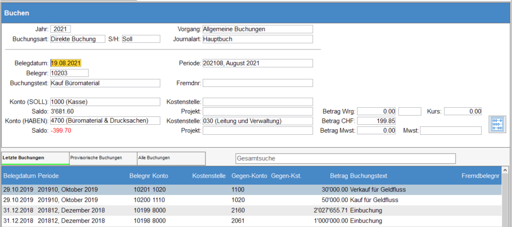 Finanzbuchhaltung, zugreifen auf Kontoauszüge oder Buchungsdetails.